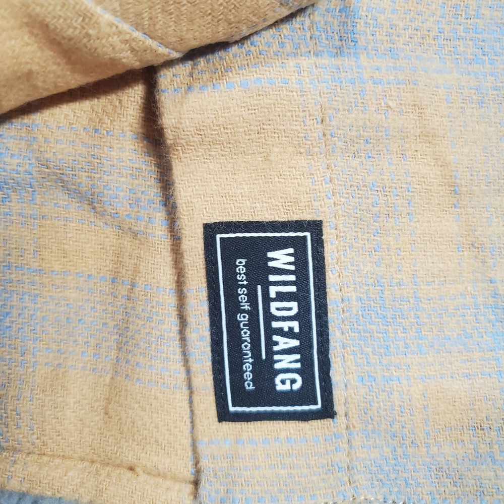 Wildfang Essential Long Sleeve Flannel Button Up Shirt Women XL Yellow Plaid Y2K - Picture 5 of 10